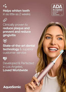 Aquasonic Vibe Series Ultra-Whitening Toothbrush – ADA Accepted Electric Toothbrush - 8 Brush Heads & Travel Case – 40,000 VPM Motor & Wireless Charging - 4 Modes w Smart Timer – Satin Rose Gold by CozyNest Decor
