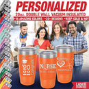 Personalized Gifts, Travel Coffee Mug, Engraved Tumbler with Names and Text, Personalized Cups Double Walled Insulated Coffee Cup for Travel, Work, Gym, Gift for Her, (Orange, 20oz) by TinyTreasures Baby Boutique