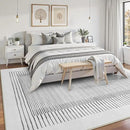 Wonnitar Washable Striped Runner Rug 2'6"x8', Non-Slip Berber Stripe Hallway Runner, Low Pile Minimalist Kitchen Soft Carpet Runner for Bedroom Bathroom Laundry Entryway (Grey, 2'6" x 8') by CozyNest Decor