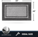 PURRUGS Dirt Trapping Door Mat 20" x 32", Non-Slip/Skid Machine Washable Entryway Rug, Shoes Scraper, Area Rug, Super Absorbent Welcome Mat for Muddy Wet Shoes and Paws, Light Grey & Dark Grey by CozyNest Decor