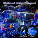 960 LED 98FT Christmas Lights Plug in 8 Modes with Timer Dimmable Christmas Decorations Outdoor Waterproof Indoor Curtain String Lights for Roof Garden Holiday Wedding Party Decor Blue by GreenHaven Gardens