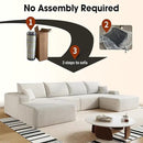 136" Sectional Couches for Living Room Modern Modular Sofa with L-Shape Couchs Upholstered Boneless Couch Deep Seat Sectional Couch with Chaise (White, Left Facing Chaise+3Seaters+Ottoman) by CozyNest Decor