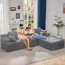 Hobestluk Modular Sectional Sofa Couches 108" L-Shape Couch 3 Seat Modular Sofa Memory Foam Sectional Couches for Living Room, Boneless Couch with Oversized Chaise (Light Grey, Right Facing) by CozyNest Decor