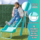 Sportspower MSC-4510-TL Arcadia Metal Swing Set with 5’ Slide, Trapeze, & 2-Person Glider Swing, Teal by TinyTreasures Baby Boutique