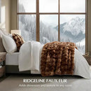 EVERGRACE Ultra Soft Luxury Fluffy Ridgeline Faux Rabbit Fur Throw Blanket, Thick Warm Bubble Throw for Bed, Cozy Plush Reversible Blankets for Couch, Chair, Sofa, Lion Caramel, 60x80 Inches, 870 GSM by CozyNest Decor