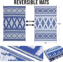 OLANLY Outdoor Rug Waterproof 8x10 ft, Reversible Outdoor Plastic Straw Rug, Boho Patio Rug, Indoor Outdoor Carpet, RV Mat Outside for Patio, Camp, Picnic, Balcony, Deck, Backyard, Blue & White by GreenHaven Gardens