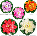 Artificial Lily Pads for Pond, 11in & 6in Artificial Flowers Floating Foam Lotus Flower with Fake Lily Pads, for Pool Garden Koi Fish Pond Aquarium Pool Wedding Decor, 14PCS by GreenHaven Gardens