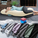 MOON PARK Pregnancy Pillows for Sleeping - U Shaped Full Body Maternity Pillow with Removable Cover - Support for Back, Legs, Belly, HIPS - 65 Inch - Ivory - Cooling Cover by TinyTreasures Baby Boutique