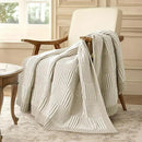 Amélie Home Chenille Knit Throw Blanket for Couch, Checkered Texture Decorative Soft Blanket for Sofa, Bed & Living Room, 50"x60", Khaki & White by CozyNest Decor