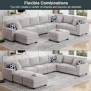 L Lengend Vansen Modular Sectional Sofa U Shaped Couch with Ottoman Modern Reversible Corner Sectional Couch for Living Room (Light Grey, U Shaped Sofa-5) by CozyNest Decor