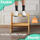 AMBIRD Wooden Step Stool, 15.75'' H Potty Training Toddler 300 lbs Capacity with Safety Non-Slip Pads and Handles, Kitchen Step Stools for Kids, Bamboo Step Stool for Bathroom, High Beds (Natural) by TinyTreasures Baby Boutique