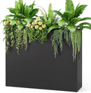 Stoog 38" Metal Tall Rectangular Planter - All-Weather Planter Box for Indoor/Outdoor Use, with Removable Insert Shelf, and Modern Design for Plants, Flowers, Garden, Black by GreenHaven Gardens