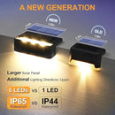 SOLPEX Solar Fence Lights, 6 LEDs Solar Lights Outdoor Waterproof Solar Powered for Deck, Stair, Front Porch, Balcony, Walkway, Garden, Yard, Patio, Pool Decor, IP65 Waterproof (16 Pack, Warm White) by GreenHaven Gardens