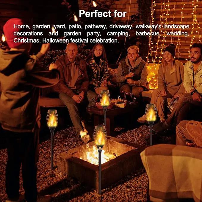 16 Pack Upgraded Solar Lights Outdoor, Mini Solar Torch Lights with Flickering Flames, Waterproof Landscape Decoration Dancing Flame Lights for Garden Pathway Yard, Auto On/Off Dusk to Dawn, photo 6 of 7