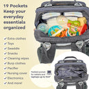 RUVALINO Diaper Bag Backpack, Multifunction Travel Pack Maternity Baby Changing Bags, Large Capacity, Waterproof, Dark Gray by TinyTreasures Baby Boutique