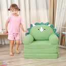 Foldable Kids Sofa, Triceratops Toddler Couch With Tri Folding Foam Cushions, Comfy Couch for Ages 18 Months and Up by TinyTreasures Baby Boutique