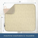 S&T INC. Dish Drying Mat, 16” x 18”, Absorbent Microfiber Kitchen Counter Mat, Dish Drying Pad for Dishes, Utensils, Pots and Pans, Large, Cream Distressed Lines by CozyNest Decor