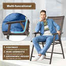 Aoodor Folding Patio Dining Chairs Textilene Fabric, Outdoor Steel Frame for All Weather Use, Fit for Porch, Lawn, Yard, Set of 4, Brown by GreenHaven Gardens