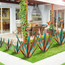 Large Tequila Rustic Sculpture, Rustic Metal Agave Plants for Outdoor, Home Decor Garden Yard Statue (Blue - L (W/Bird Feeder)) by CozyNest Decor