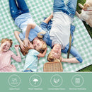 Picnic Blanket, 80''x80'' Waterproof Outdoor Blankets, Picnic Mat Washable for Beach, Picnic Blankets for Camping on Grass with Shoulder Strap - Green & White by TinyTreasures Baby Boutique