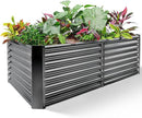 Land Guard 8×4×2 ft Galvanized Raised Garden Bed Kit, Galvanized Planter Raised Garden Boxes Outdoor, Large Metal Raised Garden Beds for Vegetables(Grey)… by GreenHaven Gardens