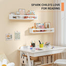 Heimlove Nursery Floating Shelves, White Nursery Book Shelves for Wall, 24 inch Wall Bookshelf for Kids Solid Wood Wall Mounted Shelves for Books,Toys and Decor Storage, Set of 3 by TinyTreasures Baby Boutique