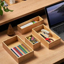Umilife Bamboo Kitchen Utensils Organizer, Extra High Silverware Drawer Tray, Flatware Cutlery Storage Box, Multi-Use Holder in Office, Bathroom, Pantry - 15"x6"x2.5" (Set of 2) by CozyNest Decor