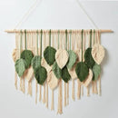 Macrame Wall Hanging Boho Wall Tapestry Handmade Woven Leaf Wall Decor Crochet Wall Art for Home Office Apartment (Green, 51.2" W x 34.3" L) by CozyNest Decor