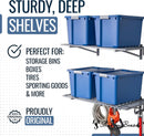 StoreYourBoard 2-Pack Heavy Duty Wall Shelves – Wall-Mounted Garage Storage Shelving and Organization for Sheds, Closets, or Utility Rooms – Holds 200 lbs, 2ft x 4ft, Hammered Gray by GreenHaven Gardens