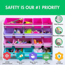 Humble Crew Supersized Toy Storage Organizer with 16 Removable Bins, White/Blue/Pink/Purple – Large Toy Storage for Toddlers Ideal for Kids' Rooms, Playrooms, and Nurseries - Modern Toy Bins for Kids by TinyTreasures Baby Boutique