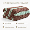 L'AGRATY Chunky Knit Blanket Throw: 50''x60'' Chenille Chunky Knitted Throw Blankets for Bed Couch - Handmade Thick Cable Knit Blanket - Large Crochet Rope Blankets for Home Decor by CozyNest Decor