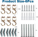 Ceiling Hooks for Hanging Plants (6 PCS Gold),Heavy Duty Metal Plant Hooks, Screw in Hooks for Hanging Birdfeeders, Lamps, Planters, Outdoor Decorative Hooks up to 33 lbs by GreenHaven Gardens