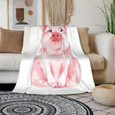 HGOD DESIGNS Lovely Pink Pig Watercolor Blanket, Super Soft Pig Throw Blanket 40"x50" Blanket for Bed Couch Chair Fall Winter Camping Living Room Office by CozyNest Decor
