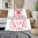 HGOD DESIGNS Lovely Pink Pig Watercolor Blanket, Super Soft Pig Throw Blanket 50"x60" Blanket for Bed Couch Chair Fall Winter Camping Living Room Office by CozyNest Decor