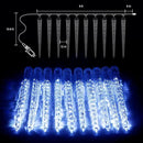 Christmas Icicle Lights Outdoor, 10Ft. Meteor Shower Lights with 10 Large Icecycles, Snowfall Shooting Star Light Effect, Falling Crystal Christmas Decorations for House Eave Roofline Patio, Blue by GreenHaven Gardens
