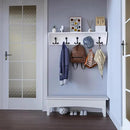 SKOLOO Wall Shelf with Hooks, 24-Inch White Coat Rack Wall Mount with Shelf Organizer - Lightweight & Sturdy, 5 Tri Hooks - Perfect for Entryway, Hallway, Living Room, Bedroom, Mudroom by CozyNest Decor