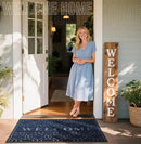 Yimobra Welcome Mat Outdoor Indoor, All-Season Waterproof Front Door Mat Outside Entrance, All-Weather Heavy Duty Non-Slip Doormat, Low Profile Porch Patio Entrance Mats, 47x32, Blue by CozyNest Decor