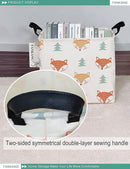 FANKANG Square Nursery Hamper Storage Bins Canvas Laundry Basket Foldable with Waterproof PE Coating Storage Baskets Gift Baskets for Children, Office, Bedroom, Clothes（Square-Fox） by TinyTreasures Baby Boutique