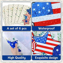 Veterans Day Placemats Set of 6 4th of July Patriotic American Flag Stars Plastic Table Mats Eucalyptus Election Day Memorial Place Mats Table Decoration for Indoor Outdoor Party Kitchen Dining by CozyNest Decor