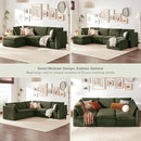 mopio Oversized Modular Sectional Sofa with Fully Removable Covers and Storage, Convertible U, L-Shaped and Sleeper Sectional, Modern Couches with Ottoman Chaise (Olive Green Velvet, 4 Seats, L) by CozyNest Decor