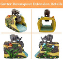 Teaeeno Twin Elephants Decor Gutter Downspout Extension Decorative,Animal Statue Outdoor Decor,3"×4" Rain Gutter Downspout Splash Block,Garden Splash Block Outdoor Sculpture,Rain Downspout Diverter by GreenHaven Gardens
