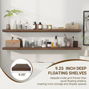 55 Inch Floating Shelves, 55"x9.25"x1.5" Inch Deep Floating Shelves for Wall, Wooden Shelves for Bathroom, Bedroom, Living Room, Walnut by CozyNest Decor
