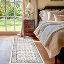 jinchan Floral Runner Rug 2x5 - Machine Washable Beige Vintage Distressed Design Soft Non-Slip Low-Pile Ultra-Thin Runner Rug for Kitchen Hallway Laundry Room Entryway Farmhouse (2‘x5',Beige) by TinyTreasures Baby Boutique