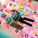 Kids Rugs for Playroom Bedroom Classroom Nursery, Non-Slip and Washable Rugs for Children Toddlers Girls, Educational and Fun Rug Carpets with ABC Alphabet Animals Shapes, 7x10, Pink by CozyNest Decor