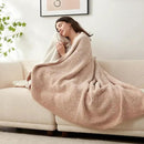 Snuggle Sac Buttery Beige Blanket Twin Size for Bed and Sofa, Reversible Super Soft Blankets Warm Cozy Knit Fuzzy Plush Blankets for Couch, Picnic, Ombre Beige, 60x80 inches by CozyNest Decor