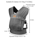 Ergonomic Baby Carrier for Newborns to Toddlers, Skin-Friendly and Soft Front Baby Carrier Wrap, Easy Breastfeeding, Lightweight and Breathable, Perfect Baby Shower Gifts (Dark Grey) by TinyTreasures Baby Boutique