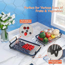 ANTOPY 2 Tier Fruit Basket with 2 Banana Hangers, Countertop Fruit Vegetable Basket Bowl for Kitchen Counter Metal Mesh Basket Fruits Stand Produce Holder Organizer for Onion Potato Bread Snack Veggie by CozyNest Decor