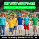 Dinosaur Party Favors Pack – Glow in the Dark Party Supplies | 6 Dinosaur Masks, 6 Bracelets, 6 Necklaces, 6 Wands, 42 Dino Glow Sticks & 80 Stickers | Birthday Classroom Halloween Trick or Treat by TinyTreasures Baby Boutique