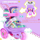 4-Pejiijar Rainbow Unicorn Kids Roller Skates for Girls Toddler Ages 2-4 5-8 8-12,Adjustable Roller Shoes with Luminous Wheels for Birthday Xmas Gifts by TinyTreasures Baby Boutique