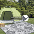 Pauwer Reversible Outdoor Rug, 6'x9', Waterproof, Polypropylene, Clover Grey, Area Rug for Patio, RV, Camping, Picnic, Backyard, Deck, Balcony, Porch by GreenHaven Gardens